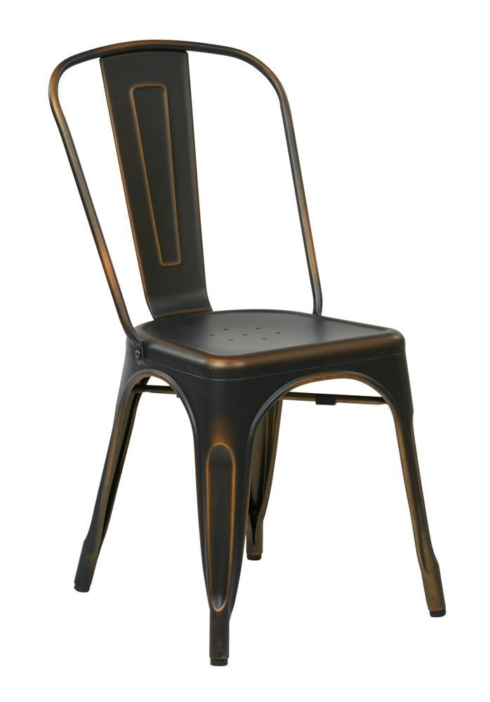 Bristow Armless Chair Antique Copper Finish 4 Pack