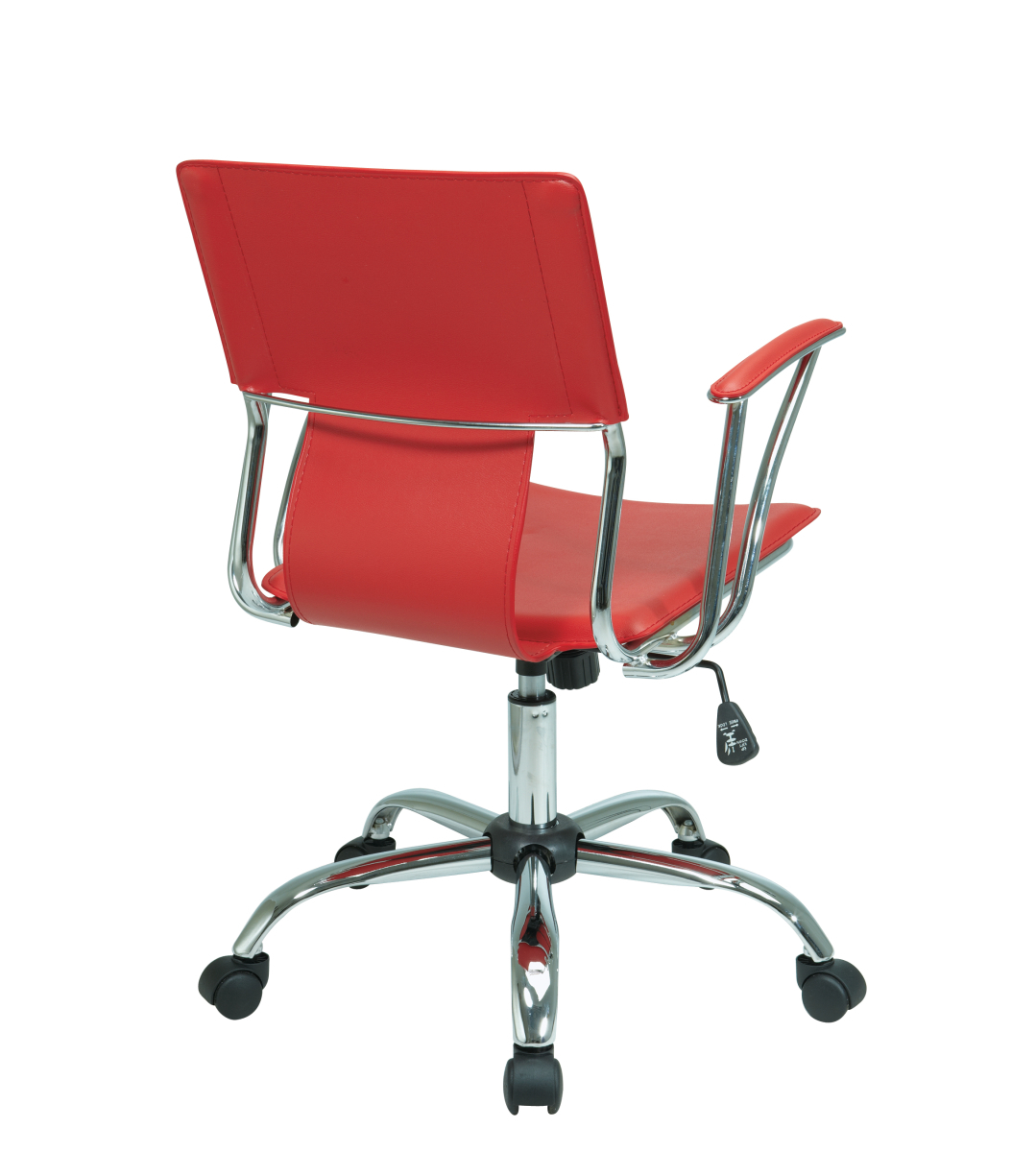 Dorado Office Chair With Fixed Padded Arms And Chrome Finish In Red Dorado Office Chair With Fixed Padded Arms And Chrome Finish In Red