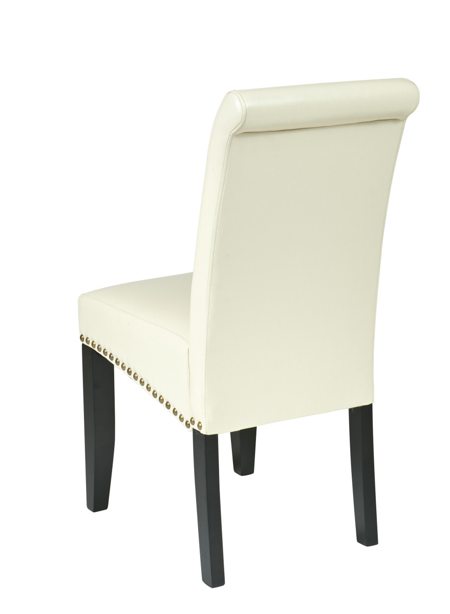 Cream Bonded Leather Parsons Chair - Ergoback.com