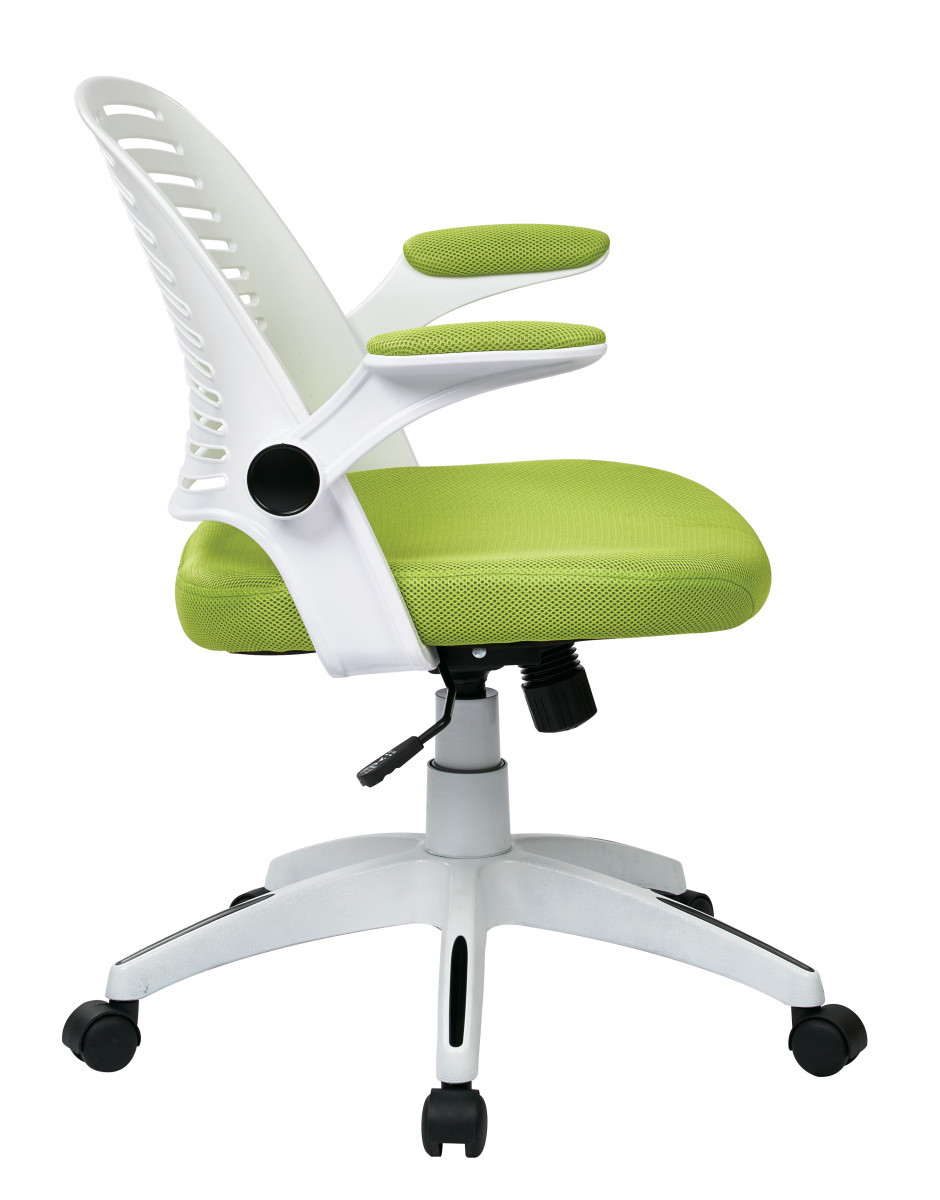 Tyler Office Chair With White Frame And Green Fabric