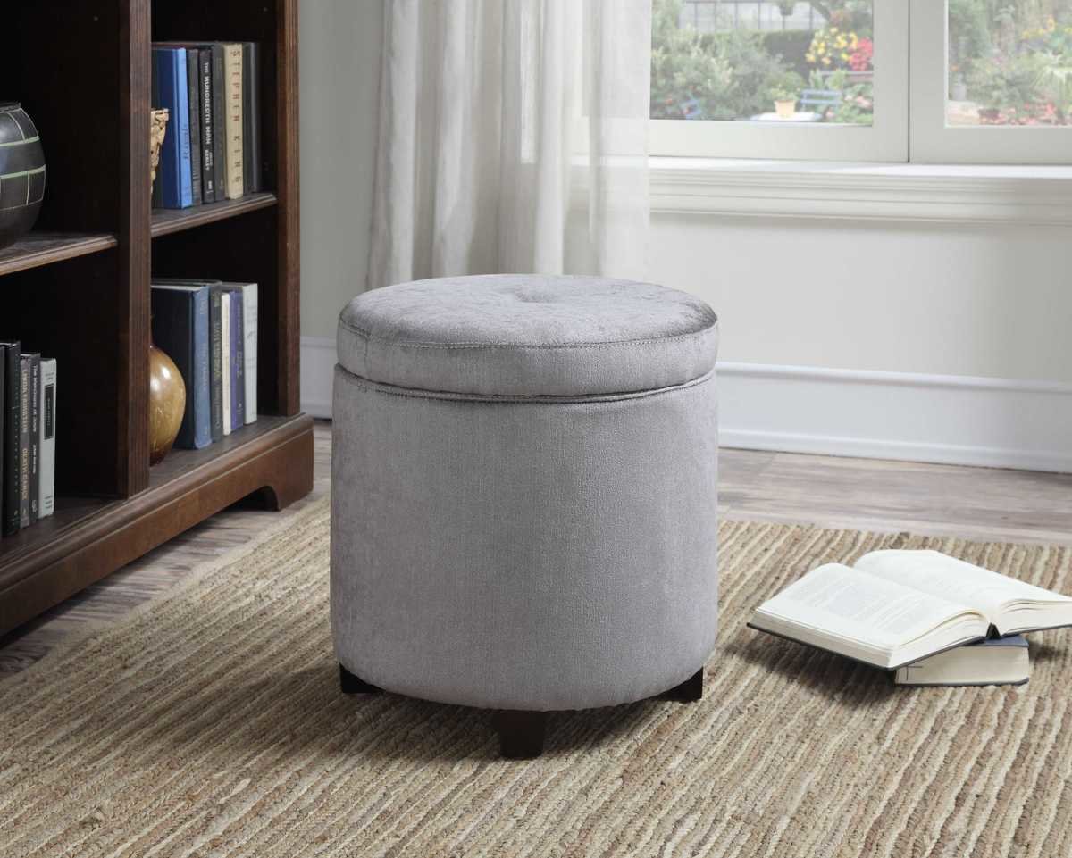 small storage ottoman round