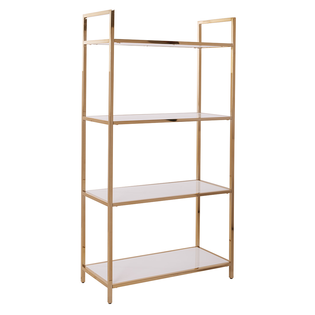 Alios Bookcase In White Gloss Finish With Gold Chrome Plated Base Alios Bookcase In White Gloss Finish With Gold Chrome Plated Base Als27 Wh Ergoback
